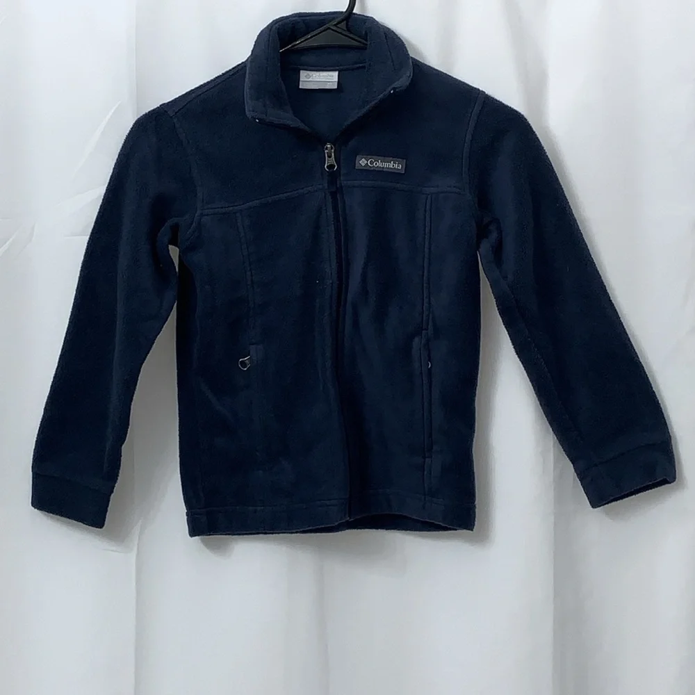 Boys Columbia Full Zip Navy‎ Fleece Jacket Size XS EUC